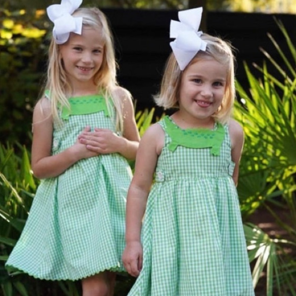 MAISONETTE LITTLE GOODALL EUC Gingham Alligator Appliqué Dress